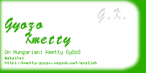 gyozo kmetty business card